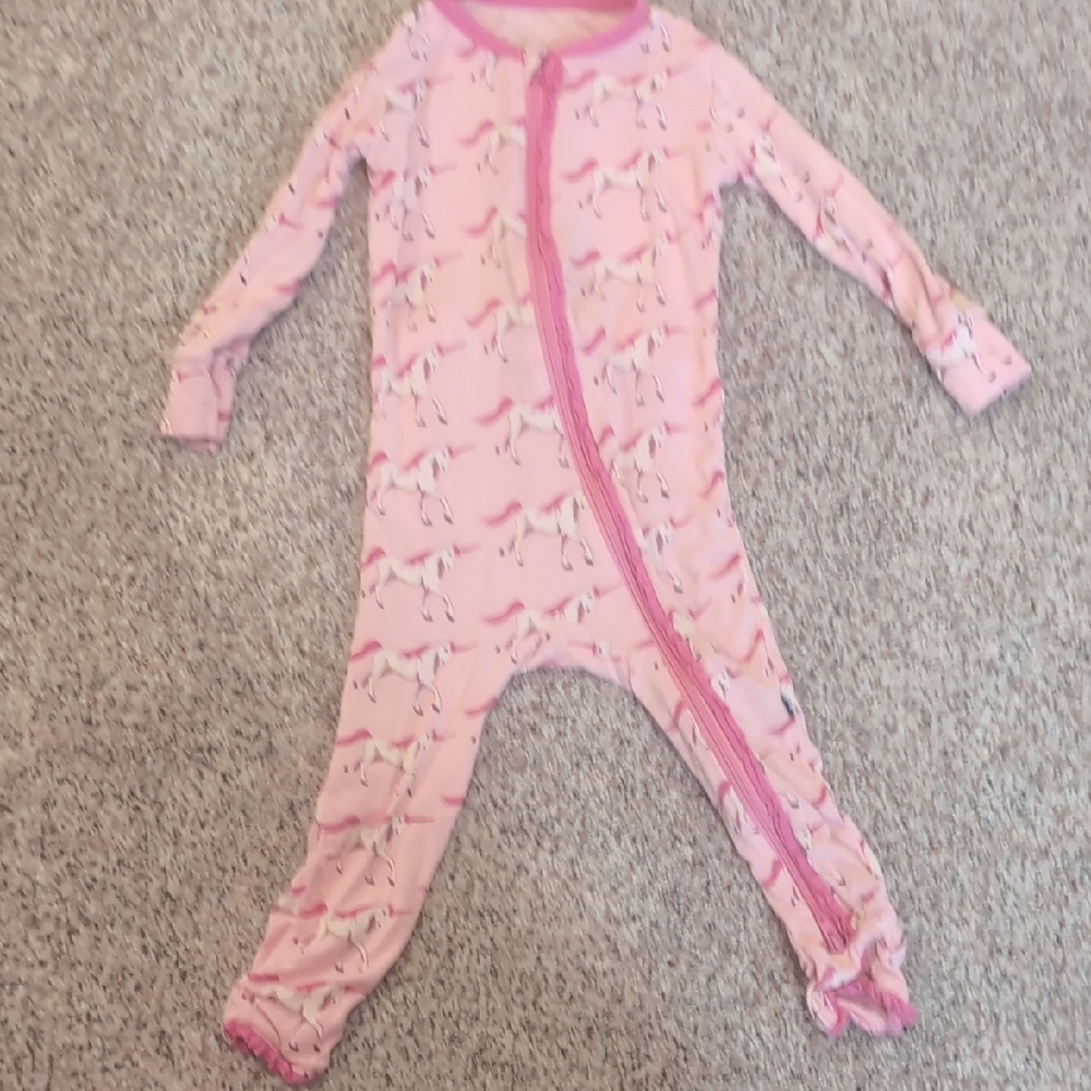 Kickee Pants Pink Unicorn Kids Footie